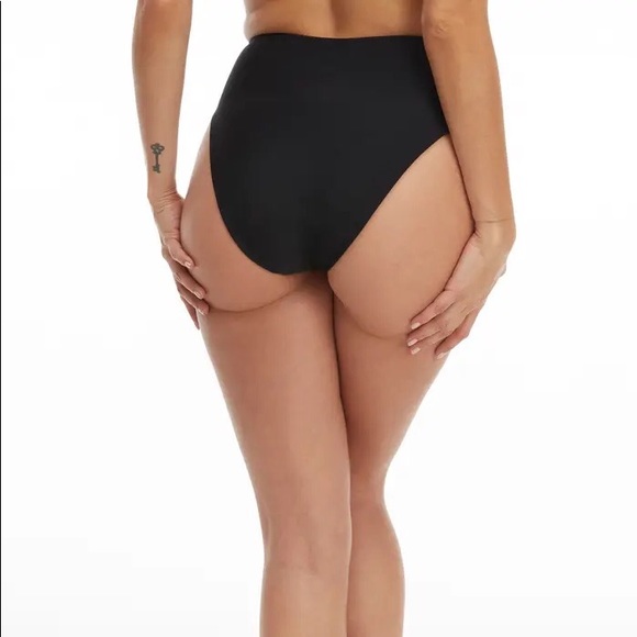 NWOT Good Waist Reversible Good Shine Bikini Bottoms-black and green - Picture 6 of 8